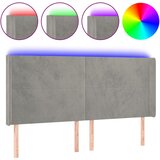 The Living Store led posteljno vzglavje svetlo sivo 163x16x118/128 cm žamet - led vzglavje, (21418496) | Shoptok.si