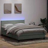 vidaXL Krevet s oprugama i madracem svjetlosivi 160x210 cm baršunasti | shoptok.hr