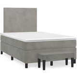 vidaXL Box spring postelja z vzmetnico svetlo siva 120x190 cm žamet Cene