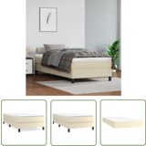 The Living Store Box spring postelja z vzmetnico krem 100x200 cm umetno usnje - Box Spring Postelja, (21737265) | Shoptok.si