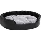 Krevet za pse crno-sivi 90 x 79 x 20 cm od pliša i umjetne kože | Eponuda.com
