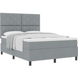 vidaXL Postelja s škrbino z vzmetnico svetlo siva 140x190 cm tkanina, (22084049) | Shoptok.si