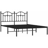 Metalni okvir za krevet s uzglavljem crni 135x190 cm | shoptok.hr