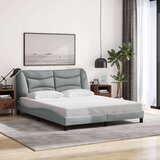  Okvir kreveta s LED svjetlima svjetlosivi 160x200 cm od tkanine | shoptok.hr