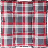  Jastuk za palete crveni karirani 70 x 70 x 12 cm od tkanine | shoptok.hr