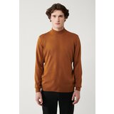 Avva Camel Unisex Knitwear Sweater Half Turtleneck Non-Pilling Regular Fit cene