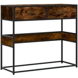 vidaXL Konzolna mizica dimljen hrast 90x35x80 cm inženirski les | Shoptok.si