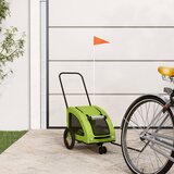 vidaXL Prikolica za bicikl za ljubimce zelena od tkanine i željeza | shoptok.hr