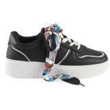Shelvt Women's black sneakers tied with a ribbon | shoptok.hr