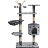  Penjalica Grebalica za Mačke sa Stupovima od Sisala 125 cm Siva s Otiskom Šapa | shoptok.hr