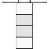  Klizna vrata s priborom crna 76 x 205 cm kaljeno staklo | Eponuda.ba