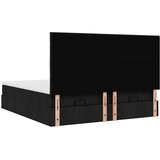  Otomanski okvir kreveta s madracima crni 180x200cm od tkanine | shoptok.hr