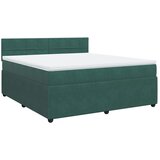 vidaXL Box spring postelja z vzmetnico temno zelena 180x200 cm žamet, (21304509) | Shoptok.si