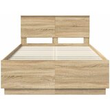  Krevetna konstrukcija s uzglavljem Hrast sonoma 120 x 190 cm | shoptok.hr