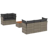  6-dijelni set vrtnih sofa od poliratana s jastucima sivi | shoptok.hr