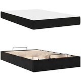 vidaXL Konstrukcija postelje z vzmetnico Črna 120 x 190 cm Žamet | Shoptok.si