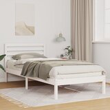 vidaXL Krevetna konstrukcija Bijelo 100 x 220 cm Čvrsta borova drva | shoptok.hr