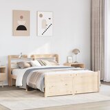 vidaXL Posteljni okvir z vzglavjem 160x200 cm trdna borovina | Shoptok.si