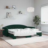  Dnevni krevet na razvlačenje tamnozeleni 90 x 200 cm baršunasti | shoptok.hr