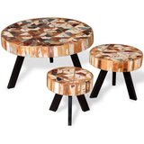  Set Stolića za Kavu od Masivnog Obnovljenog Drveta Tri Komada | shoptok.hr