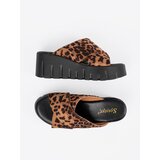 SEASTAR Women's suede slippers on leopard print wedges | shoptok.hr