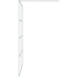 Pregrada za tuš srebrna 140 x 195 cm s prozirnim staklom ESG | shoptok.hr