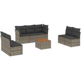  8-dijelni set vrtnih sofa od poliratana s jastucima sivi | shoptok.hr