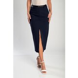 Fenzy Elegantno Midi Krilo S Pasom, Modro Cene