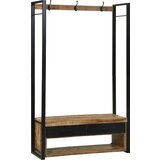 vidaXL Kresilnik za oblačila s kljukami in policami 110x40x185 cm Iz trdega mangovega lesa | Shoptok.si