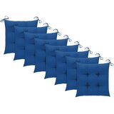  Vrtne stolice s plavim jastucima 8 kom od masivne tikovine | shoptok.hr