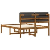  Krevetni okvir s tapiciranim uzglavljem Prirodna i tamnosiva - Prirodna i tamnosiva 150 x 200 cm | shoptok.hr