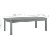  Stolić za kavu 100x50x33 cm sivi od masivnog bagremovog drva | Eponuda.ba