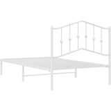  Metalni okvir za krevet s uzglavljem bijeli 100x190 cm | shoptok.hr