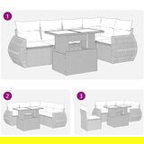 vidaXL 6-dijelni set vrtnih sofa s jastucima bež od poliratana | shoptok.hr