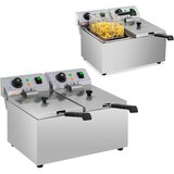 Royal Catering electric double fryer 230V - 2 x 3200W, 16L capacity for perfect frying, (21740365) Cene