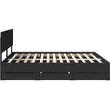 vidaXL konstrukcija postelje črna 200 x 200 cm inženirsko leseno, (5000113624) | Shoptok.si