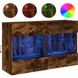 Maison Chic Stenska TV omarica - TV stojalo - Televizijska omarica z LED lučkami dimljeni hrast 98,5x30x60,5 cm, (21698874) | Shoptok.si