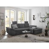 CARRYHOME KOTNA SEDEŽNA GARNITURA, mikrovelur siva | Shoptok.si