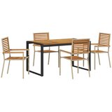  Vrtni set za objed 5 pcs Bež i smeđa poliratan | shoptok.hr