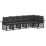  Set vanjskih sofa s jastukom 6 pcs Crna i tamno siva Poliester | shoptok.hr