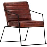  Fotelja od prave kože tamnosmeđa | shoptok.hr