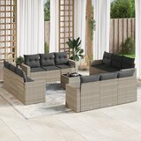  13-dijelni set vrtnih sofa poliratan s jastucima svijetlosivi | shoptok.hr