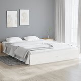 Maison Chic Posteljni okvir - Dvoposteljna postelja - Zakonska postelja bel trden les 140x190 cm-J10245, (21759962) | Shoptok.si