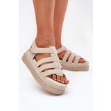 Boto Ladies Platform Sandals Eco Suede Beige Filisenia | ePonuda.com