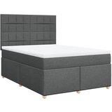 Maison Chic Box spring postelja - Vzmetna postelja z vzmetnico temno siva 160x200 cm blago SL11740, (21905205) | Shoptok.si