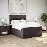  Krevet s oprugama i madracem tamnosmeđi 140 x 190 cm od tkanine | shoptok.hr