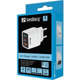Sandberg 2in1 Charger 1xUSB-C 1xUSB-A PD 35W pametni polnilnik | Shoptok.si