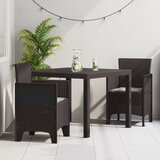 vidaXL Jedilna garnitura za vrt Set 3 Rjava Plastična smola Ergonomska Cene