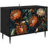 vidaXL TV ormar LOCHEM 69 x 33 x 50 5 cm Crni hrast Konstruirano drvo - Narančasti uzorak | shoptok.hr