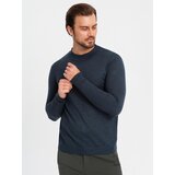 Ombre Knitted men's RELAXED FIT sweater with patterns - navy blue | Shoptok.si